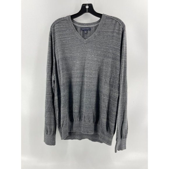Banana Republic Men's Gray Long Sleeve V Neck 100% Cotton Sweater Size XL - Picture 2 of 12